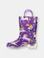 Kids Rainbow Unicorn Lighted PVC Rain Boot - Purple
