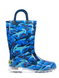 Kids Shark Chase Lighted Rain Boot - Blue