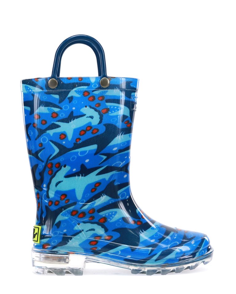 Kids Shark Chase Lighted Rain Boot - Blue