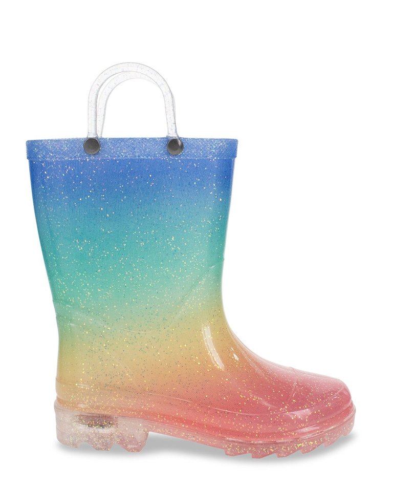 Kids Sparkle Metallic Lighted Rain Boot - Multi