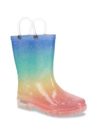 Kids Sparkle Metallic Lighted Rain Boot