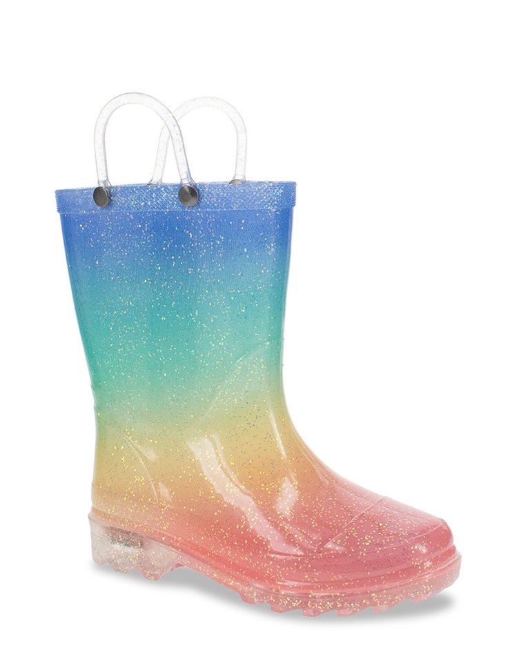 Kids Sparkle Metallic Lighted Rain Boot