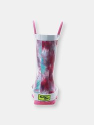 Kids Tie Dye Rain Boot - Fuschia