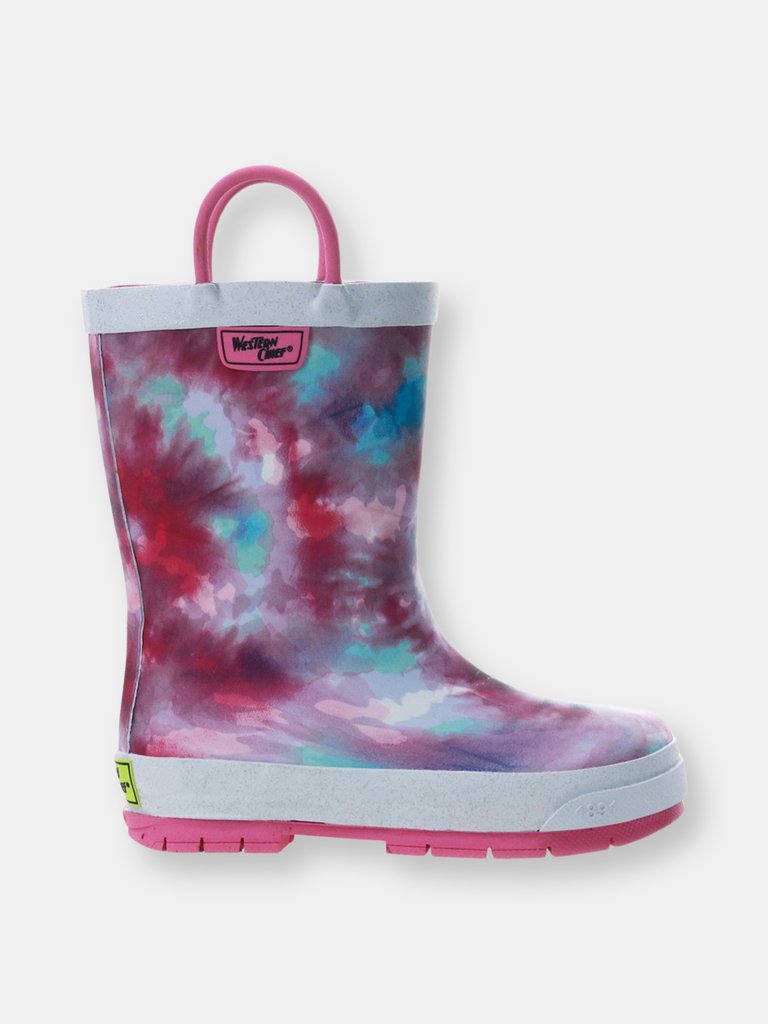 Kids Tie Dye Rain Boot - Fuschia - Fuchsia