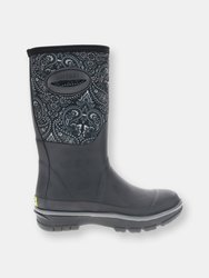 Women's Bandana Neoprene Mid Boot - Black - Black