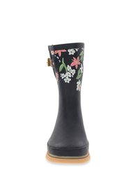 Women's Brushed Petals Mid Rain Boot