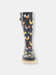 Women's Chicken Plaid Tall Rain Boot