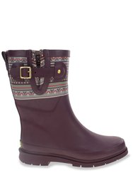 Women's Craft Top Pop Mid Rain Boot - Maroon - Maroon