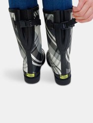 Women's Feminine Floral Wide Calf Rain Boot