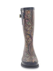 Women's Organic Paisley Tall Rain Boot - Charcoal