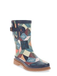 Women's Patchwork Mid Rain Boot