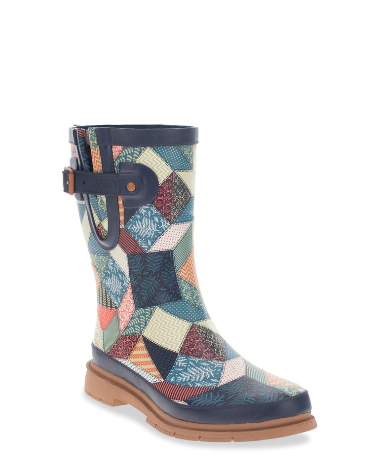 Women's Patchwork Mid Rain Boot