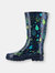 Women's Pouring Paisley Tall Rain Boot - Navy