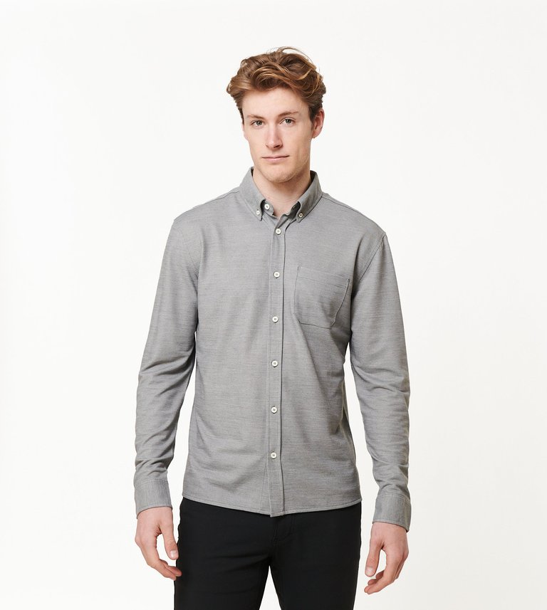 Limitless Merino Button-Down Shirt - Concrete
