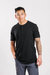 X Cotton Short Sleeve Henley - Black