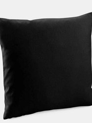 Cotton Canvas Square Throw Pillow Cover (Black) (40cm x 40cm)