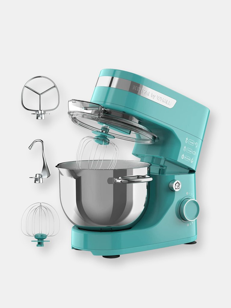Whall Kinfai Electric Kitchen Stand Mixer Machine with 4.5 Quart Bowl for Baking, Dough, Cooking, Blue - Blue