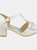 Where's That From Girls Chava Bow Faux Leather Diamante Mid High Heel Sandals (White) (2 Little Kid)