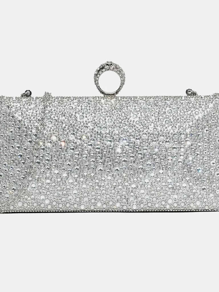 Where's That From Tova Diamante Clutch Bag (Silver) - Silver