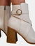 Where's That From Womens/Ladies Aislinn PU Buckle Detail Block Heel Ankle Boots (Cream) (10)