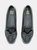 Where's That From Womens/Ladies Alpha Bow Detail Extra Wide Loafers (Black) (10 Extra Wide)