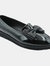 Where's That From Womens/Ladies Alpha Bow Slip-on Loafers (Black Patent) (10) - Black Patent