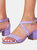 Where's That From Womens/Ladies Amber Strappy Suede Peep Toe Medium Block Heel Sandals (Lilac) (10)