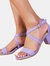 Where's That From Womens/Ladies Amber Strappy Suede Peep Toe Medium Block Heel Sandals (Lilac) (10)