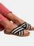 Where's That From Womens/Ladies Arizona Striped Crossover Strap Flip Flops (Black/Beige) (7) - Black/Beige