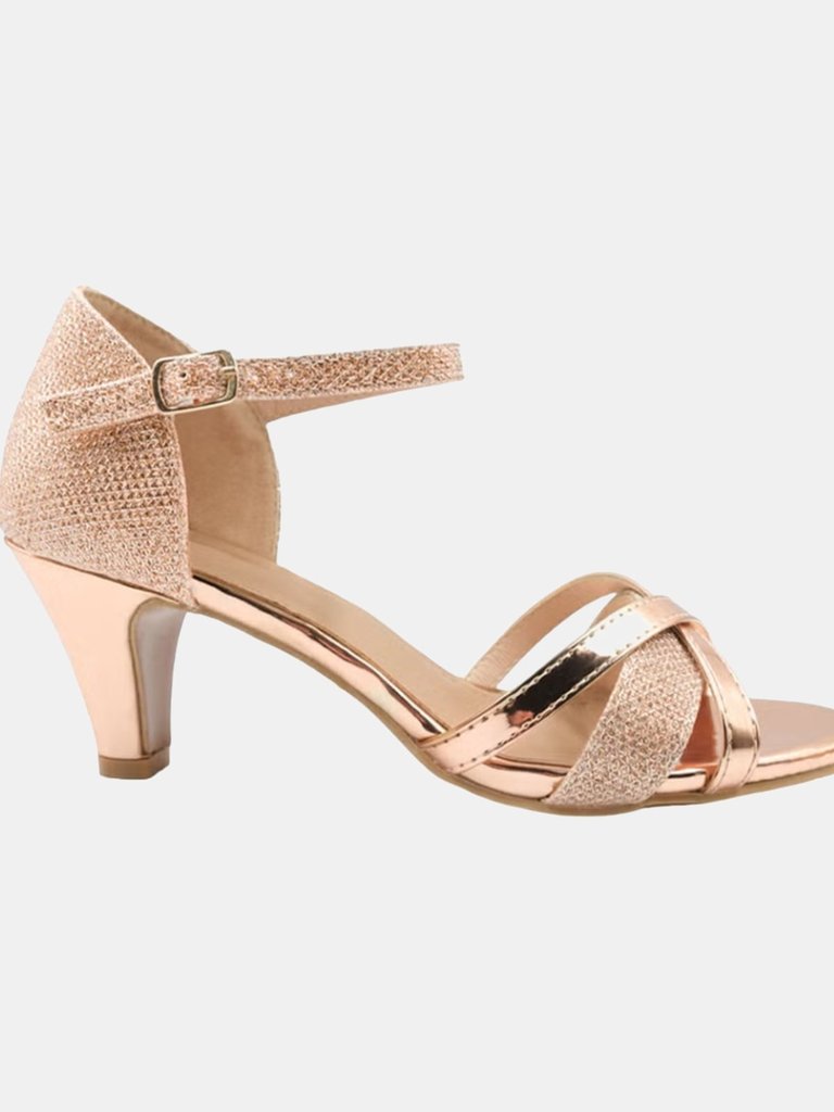 Where's That From Womens/Ladies Artemis Faux Leather Mid Heel Sandals (Champagne) (10) - Champagne