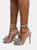 Where's That From Womens/Ladies Atlanta Barely There Diamante Satin Ankle Strap High Heels (Silver) (5)