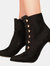 Where's That From Womens/Ladies Blythe Faux Suede Pointed Button Detail Mid Heel Ankle Boots (Black) (5)