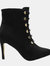 Where's That From Womens/Ladies Blythe Faux Suede Pointed Button Detail Mid Heel Ankle Boots (Black) (6) - Black