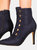 Where's That From Womens/Ladies Blythe Faux Suede Pointed Button Detail Mid Heel Ankle Boots (Blue) (8)