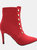 Where's That From Womens/Ladies Blythe Faux Suede Pointed Button Detail Mid Heel Ankle Boots (Red) (10) - Red