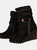 Where's That From Womens/Ladies Bryony Suede Knitted Collar Wedge Ankle Boots (Black) (5)