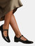 Where's That From Womens/Ladies Cairo Patent Leather T-Bar Buckle Detail Low Block Heel Shoes (Black) (8)