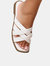 Where's That From Womens/Ladies Crete Crossover Strap Wide Sliders (White) (10 Wide) - White