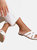 Where's That From Womens/Ladies Crete Crossover Strap Wide Sliders (White) (10 Wide)