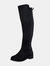 Where's That From Womens/Ladies Diem Suede Knee-High Low Heel Boots (Black) (10) - Black