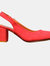 Where's That From Womens/Ladies Edith Suede Sling Back Extra Wide Block Heel Shoes (Red) (6)