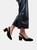 Where's That From Womens/Ladies Edith Suede Sling Back Wide Block Heel Shoes (Black) (7 Wide)