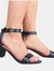 Where's That From Womens/Ladies Emani Strappy Satin Peep Toe Mid High Block Sandals (Navy) (6) - Navy