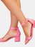 Where's That From Womens/Ladies Emani Suede Strappy Mid High Block Sandals (Pink Blush) (6) - Pink Blush