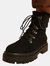 Where's That From Womens/Ladies Heidi Faux Suede Lace Up Platform Boots (Black) (5) - Black