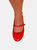 Where's That From Womens/Ladies Josie Faux Leather Straps Ballerina Flats (Red) (5)