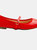 Where's That From Womens/Ladies Josie Faux Leather Straps Ballerina Flats (Red) (5) - Red