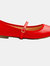 Where's That From Womens/Ladies Josie Faux Leather Straps Ballerina Flats (Red) (5) - Red