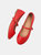 Where's That From Womens/Ladies Josie Faux Leather Straps Ballerina Flats (Red) (5)