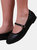 Where's That From Womens/Ladies Josie Straps Wide Ballerina Flats (Black) (5 Wide)